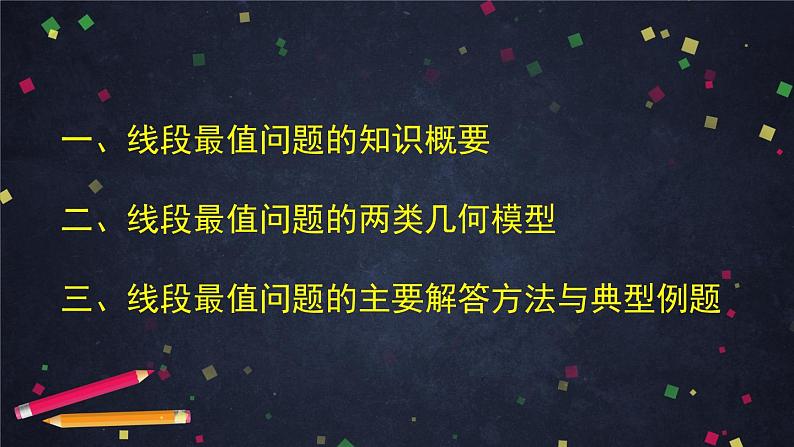 2021年中考总复习课件  专题复习-线段的最值问题02