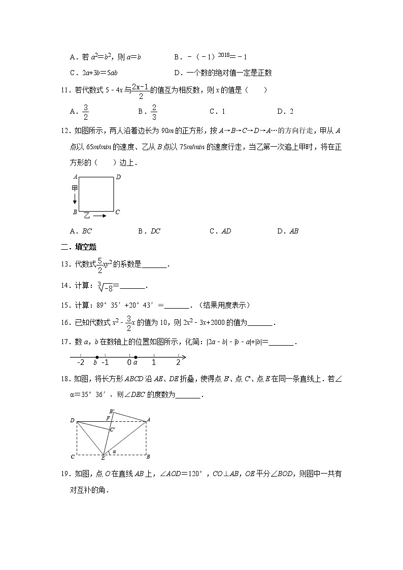 2021年浙教版七年级数学上册期末常考题型复习    解析版02