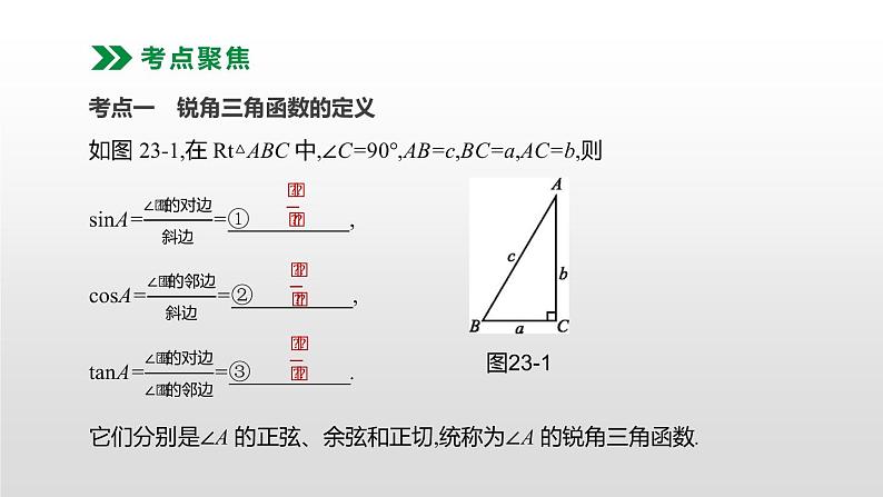 江苏2020中考一轮复习培优 第23课时　锐角三角函数 练习课件02