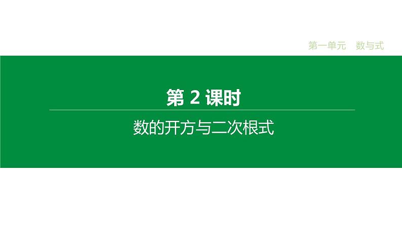 江苏2020中考一轮复习培优 第02课时    数的开方与二次根式 练习课件01