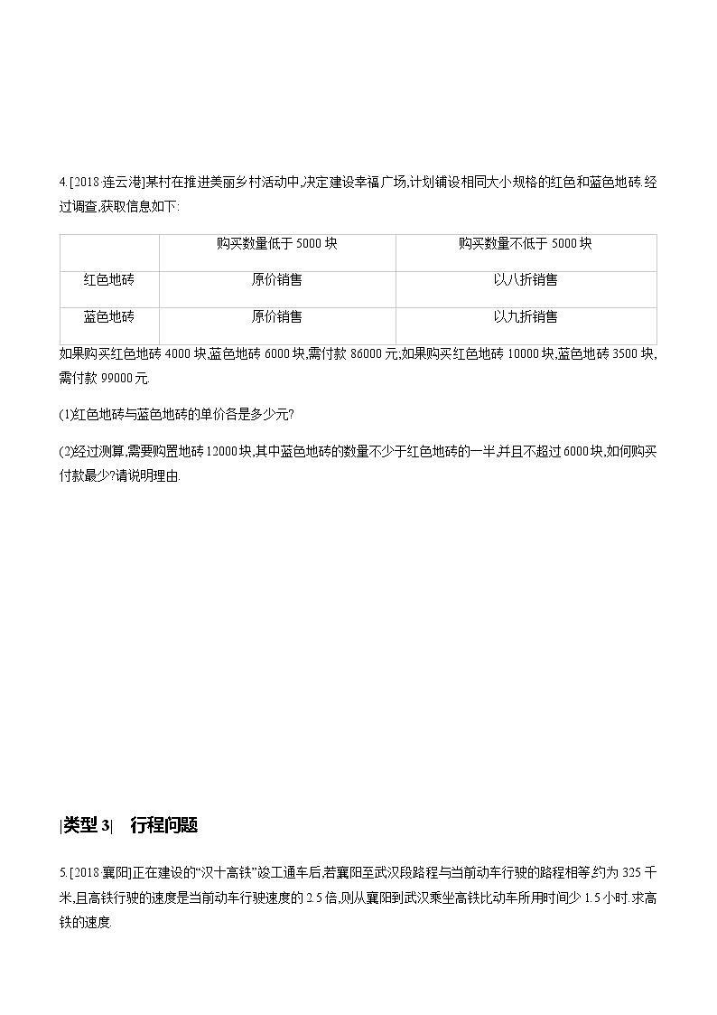 江苏2020中考一轮复习培优 提分专练04 方程与不等式的实际应用03