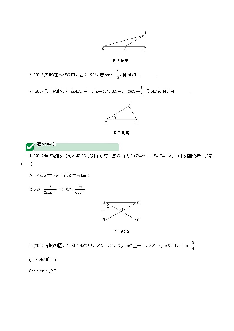 广东2020中考数学一轮抢分 5.第五节  锐角三角函数 课件02