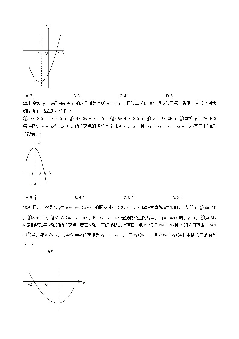 2020年广东深圳市中考数学一轮复习  二次函数补充练习解析版第3页
