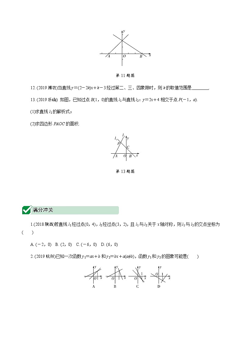 福建2020中考数学一轮培优 第三章  函数 试卷练习课件03