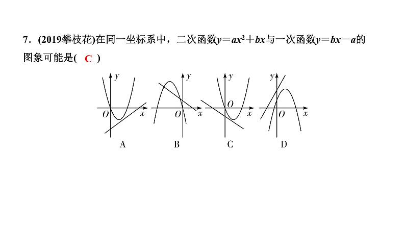 福建2020中考数学一轮培优 第三章  函数 试卷练习课件07