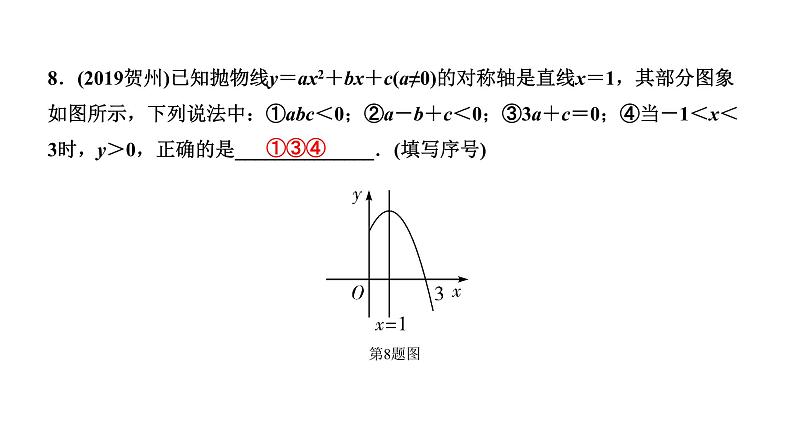 福建2020中考数学一轮培优 第三章  函数 试卷练习课件08