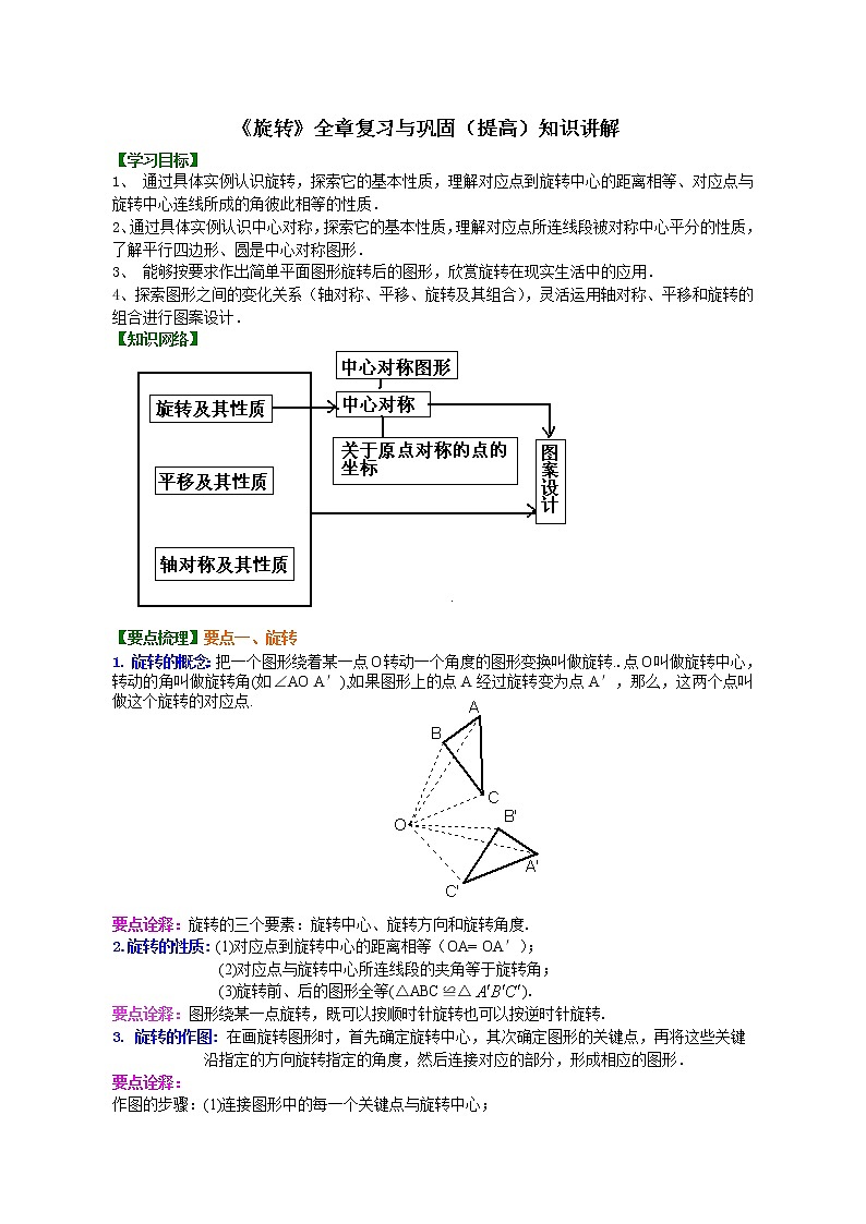 《旋转》全章复习与巩固--知识讲解（提高）01