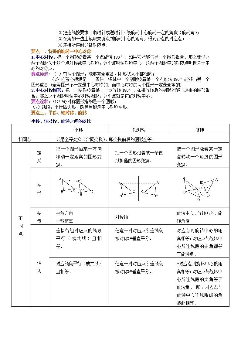 《旋转》全章复习与巩固--知识讲解（基础）02