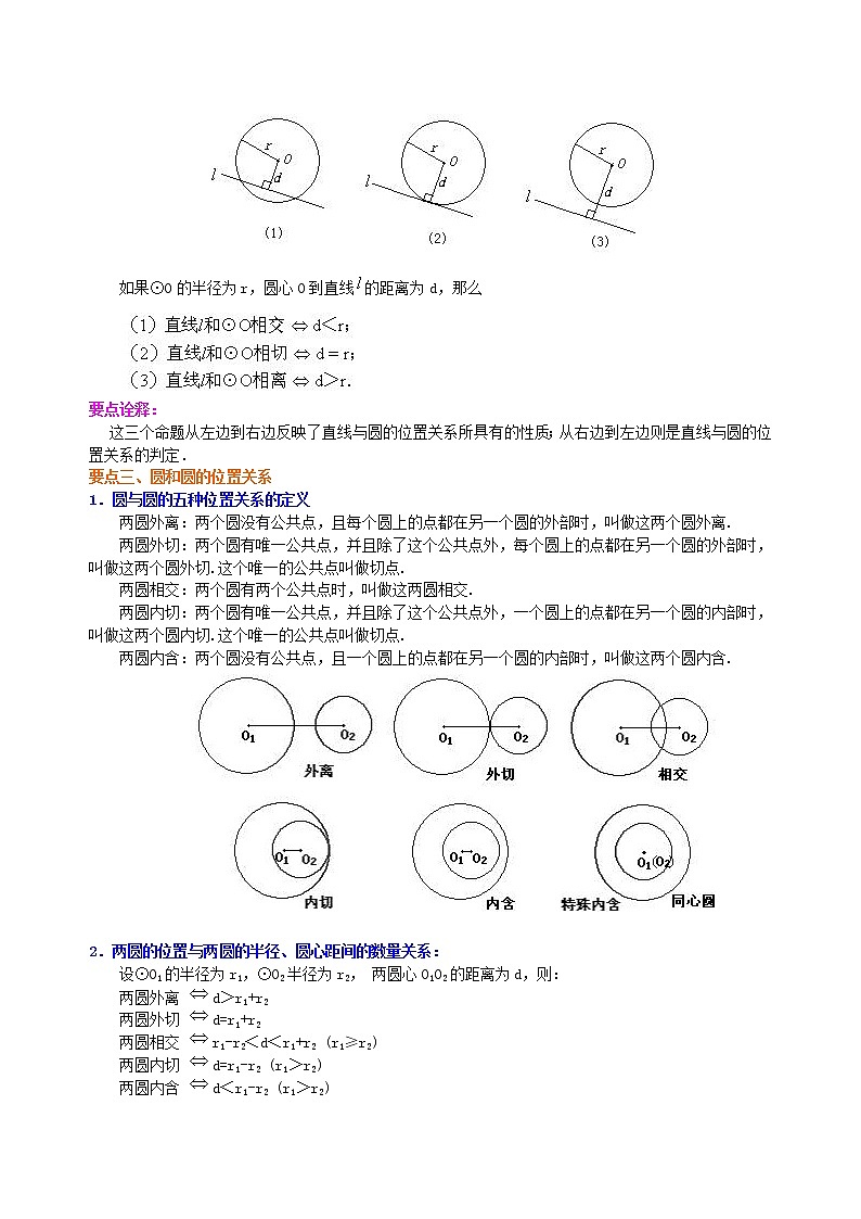 点、直线、圆与圆的位置关系—知识讲解（基础）02