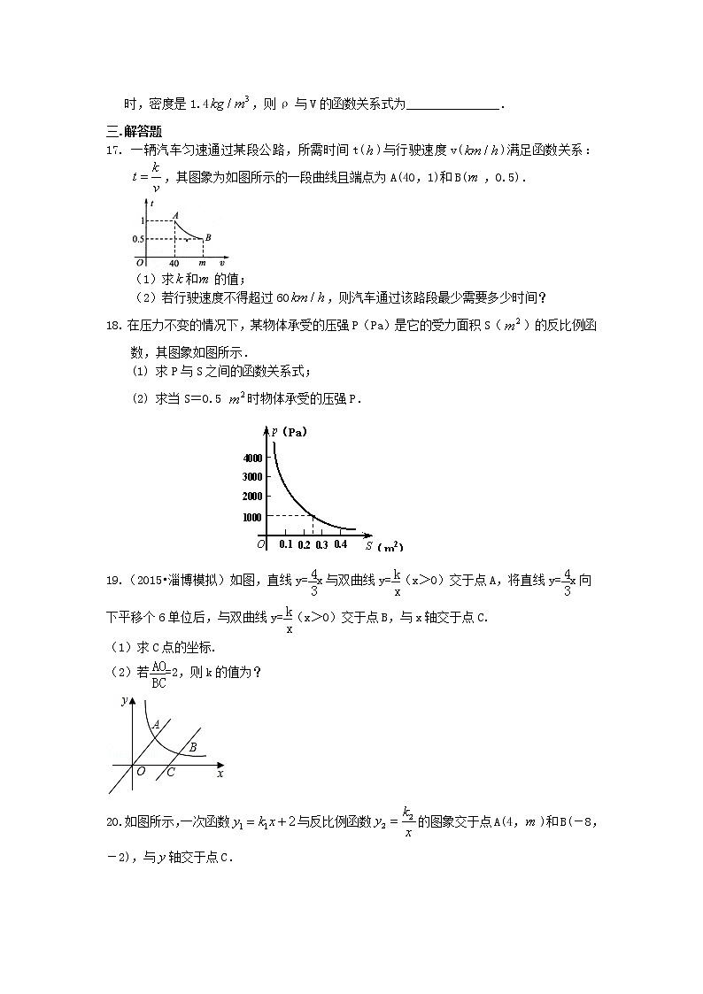 反比例函数全章复习与巩固（基础）巩固练习03