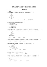 数学八年级下册2 直角三角形同步达标检测题