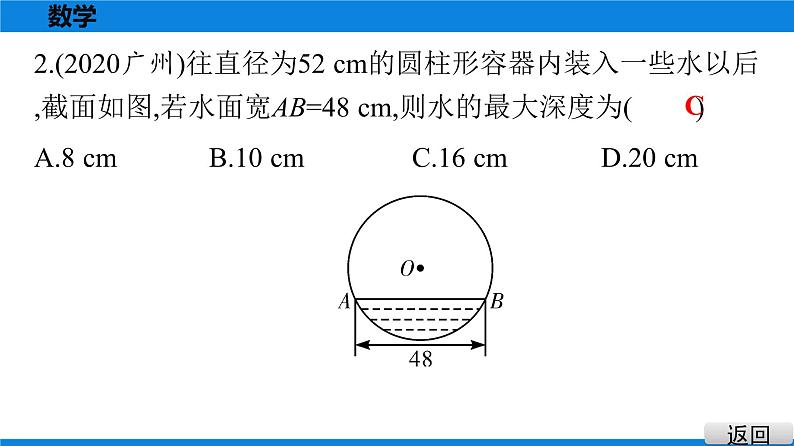 备战2021学年广东中考数学 第六章 圆 试卷课件03