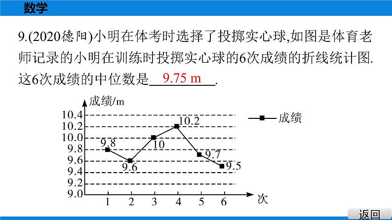 备战2021学年广东中考数学 课时作业 第九章 试卷练习课件08