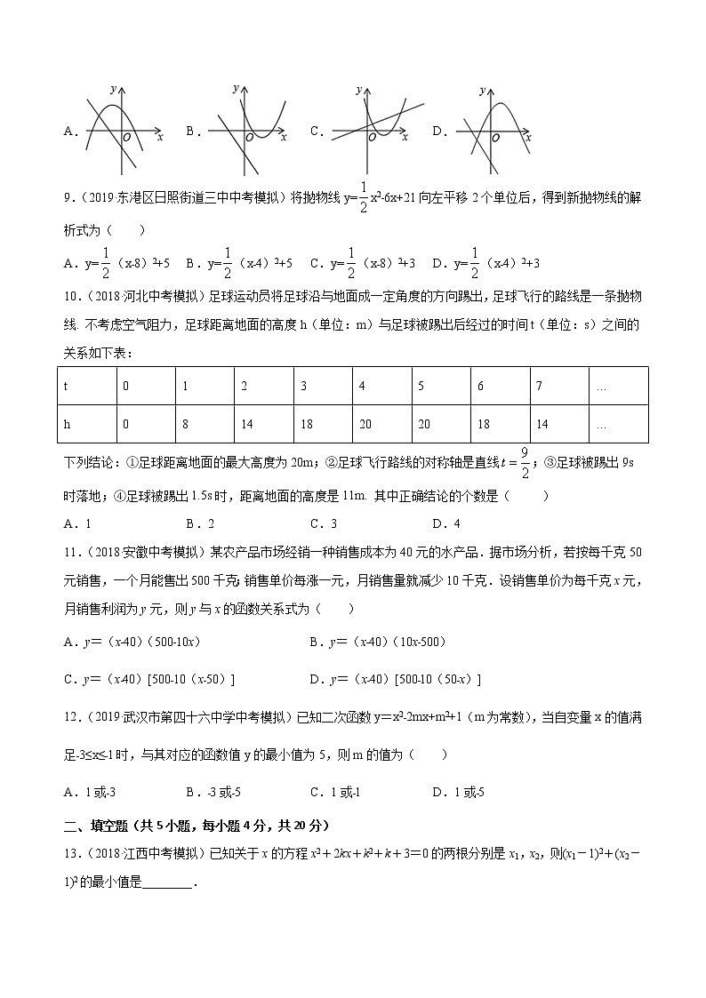 【精品试卷】中考数学一轮复习 专题测试13 二次函数（培优提高）（学生版）03