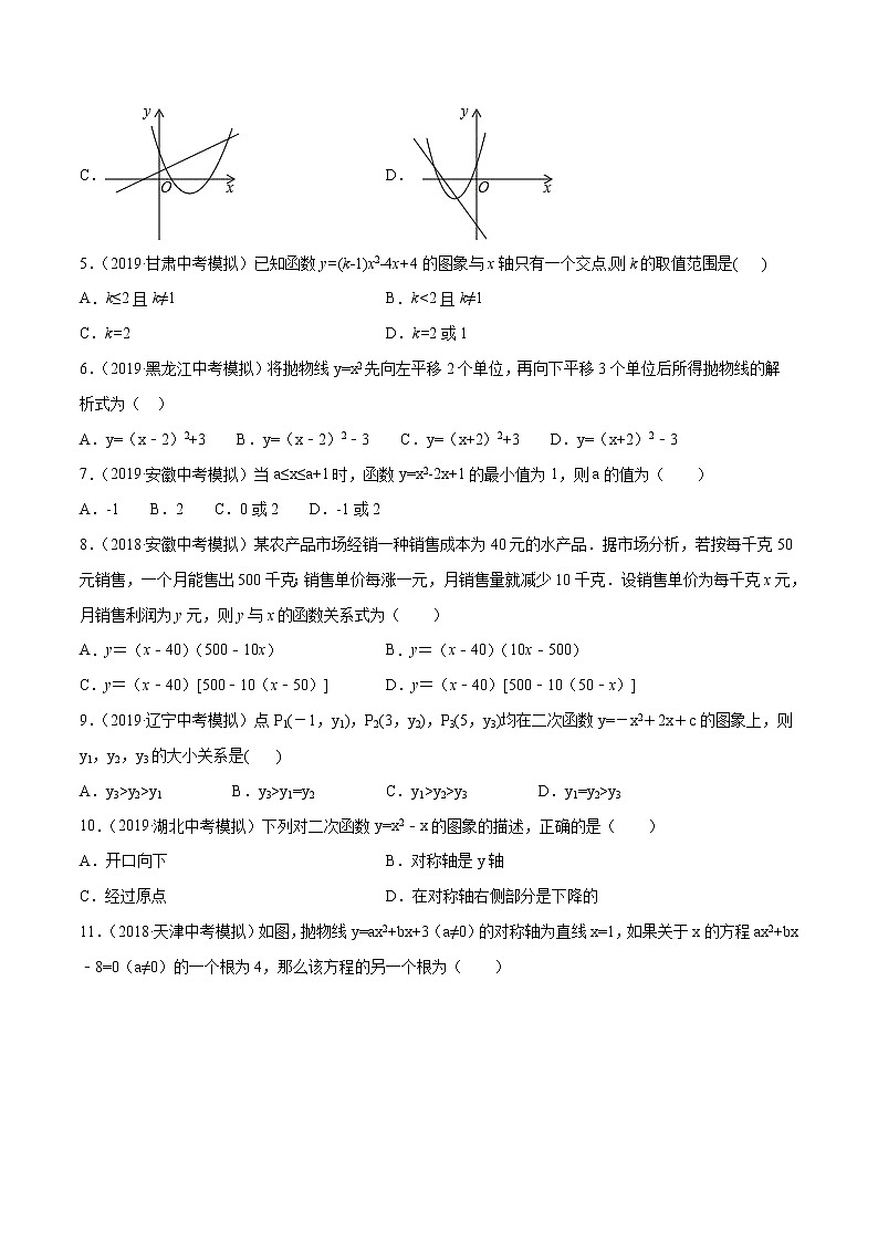 【精品试卷】中考数学一轮复习 专题测试-13 二次函数（基础）（学生版）第2页