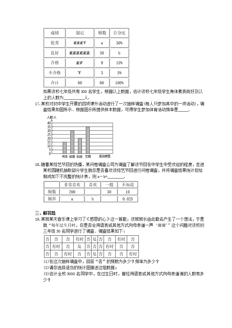 浙教版数学七年级下册6.4《频数与频率》精选练习(含答案)03