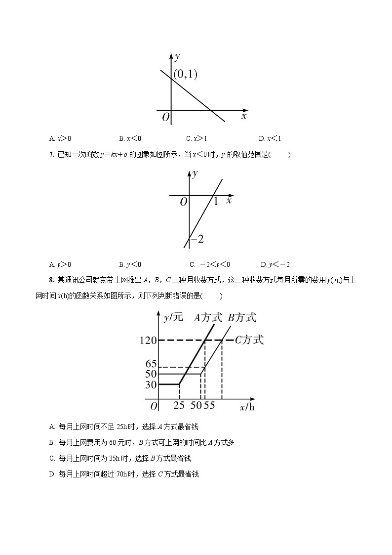 八年级数学下册章节复习(人教版)第十九章  一次函数试题含解析02
