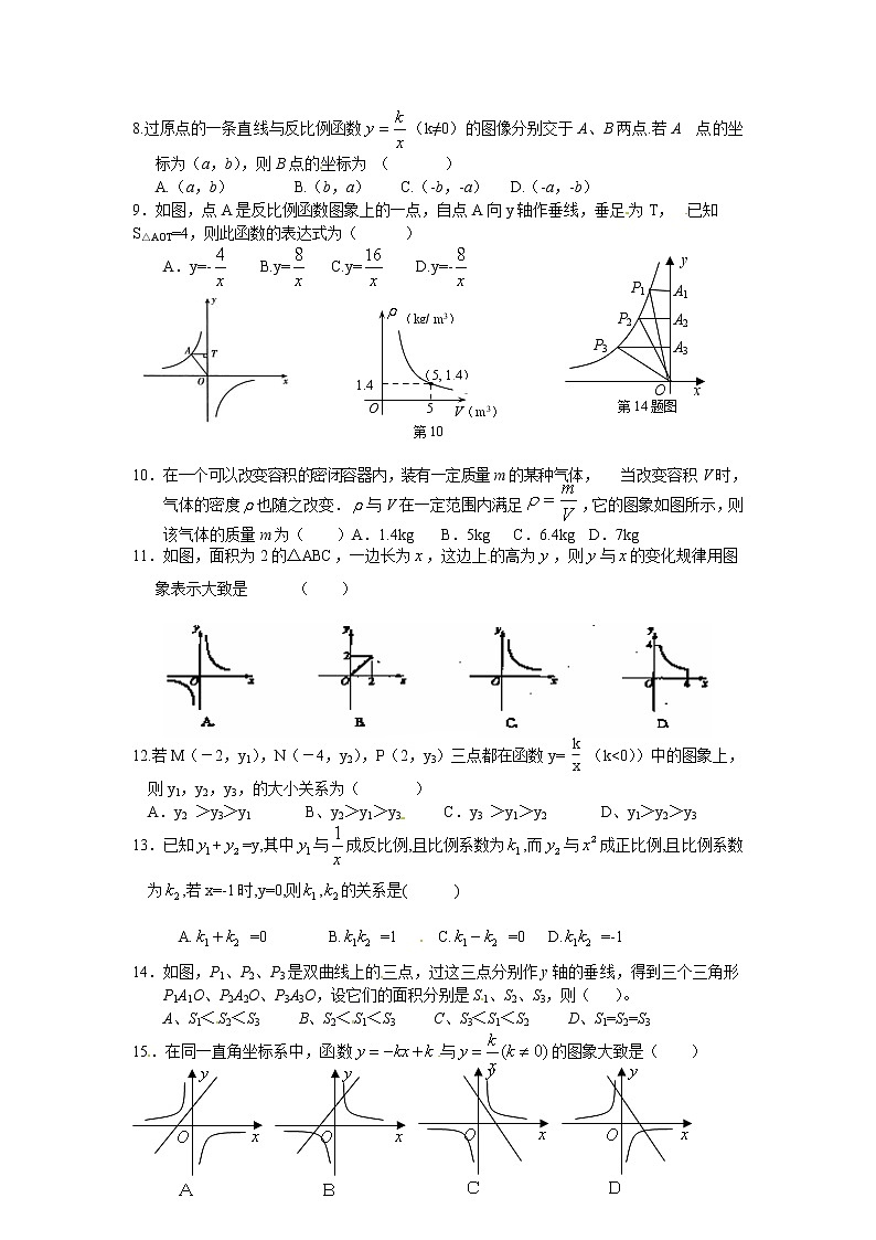人教版九年级数学下册第二十六章《反比例函数——反比例函数》同步检测2附答案02