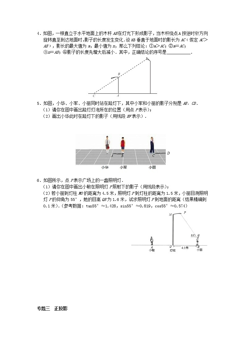 29.1 投影同步练习3 新人教版02