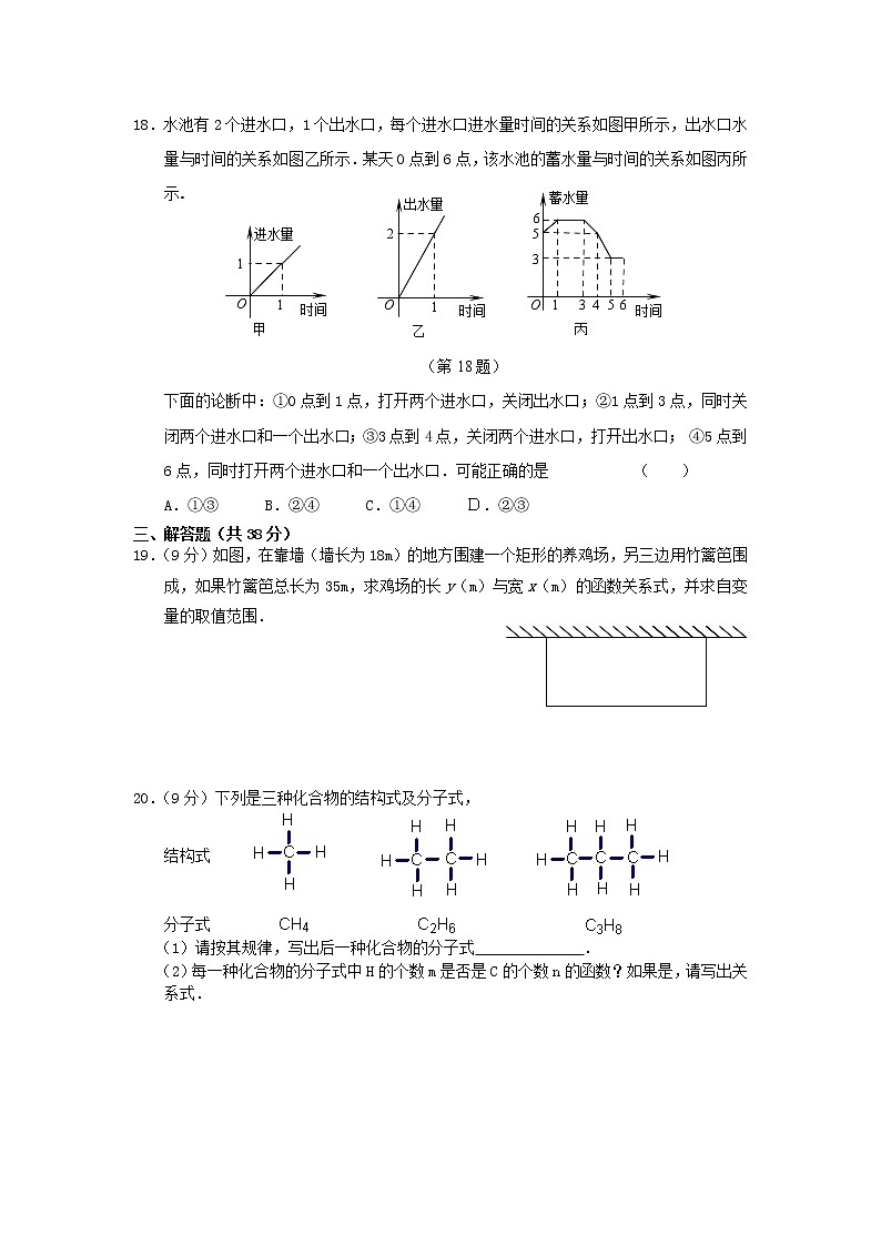 八年级数学下册 第19章 一次函数同步测试题 （新版）新人教版第3页
