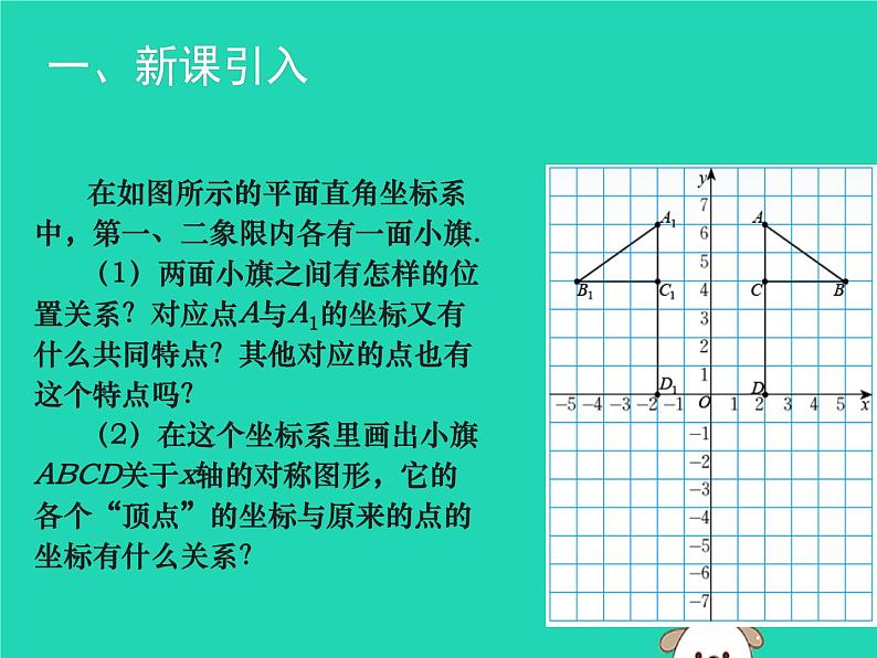 八年级上数学课件2018年秋八年级数学上册第三章位置与坐标3-3轴对称与坐标变化教学课件新版北师大版_北师大版02