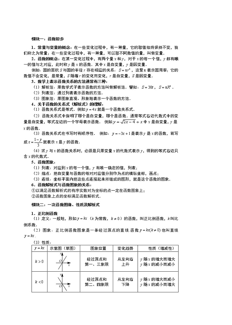 初一数学.春.直升班.教师版.第11讲  函数初步及一次函数 试卷03