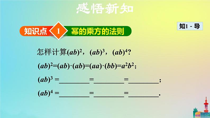 沪科版七年级下册数学  积的乘方教学课件ppt第5页