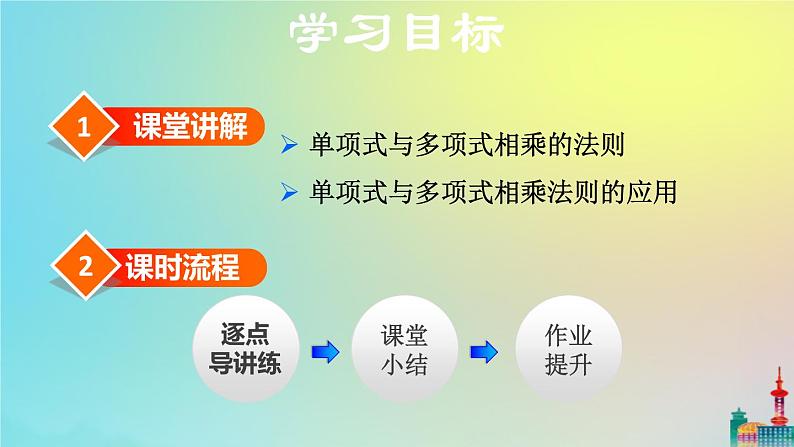 沪科版七年级下册数学  单项式与多项式相乘教学课件ppt02