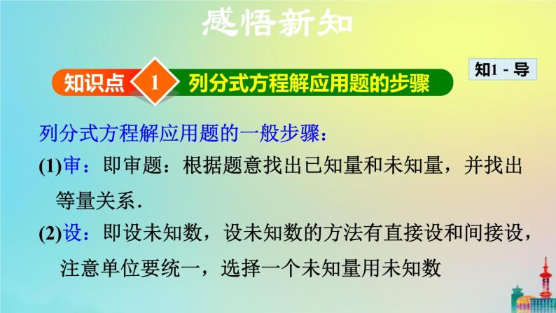 沪科版七年级下册数学  分式方程的应用教学课件ppt04