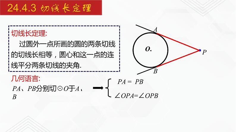 2020-2021学年九年级数学下册同步备课沪科版 24.4.3 切线长定理（课件）06