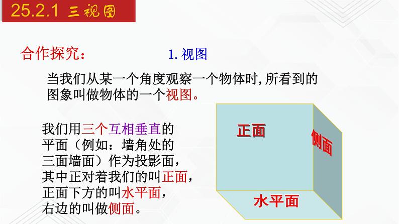 2020-2021学年九年级数学下册同步备课沪科版 25.2.1 三视图（1）（课件）06