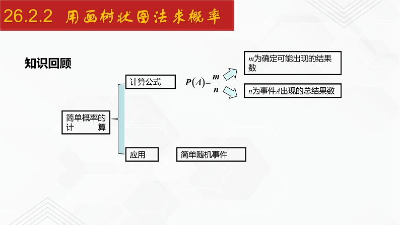 2020-2021学年九年级数学下册同步备课沪科版 26.2.2 用画树状图法求概率（课件）04