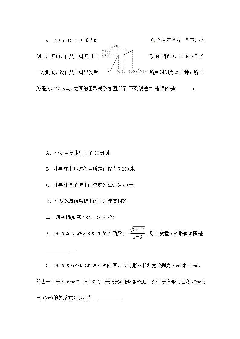2020华师大版八年级数学下册滚动周练卷（第17章）03