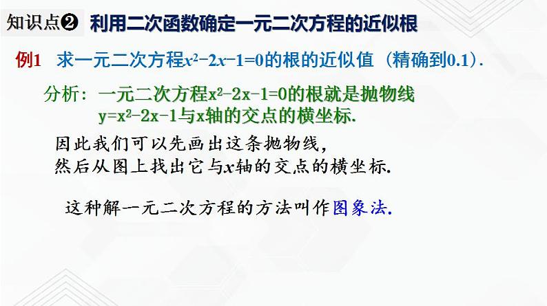 湘教版2020-2021学年九年级数学下册教学教学PPT 1.4 二次函数与一元二次方程的联系06