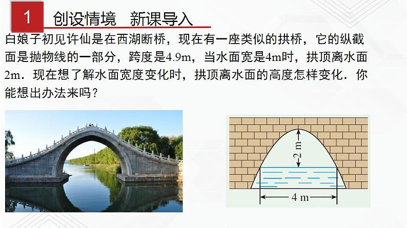 湘教版2020-2021学年九年级数学下册教学教学PPT 1.5 .第1课时 抛物线形二次函数第2页