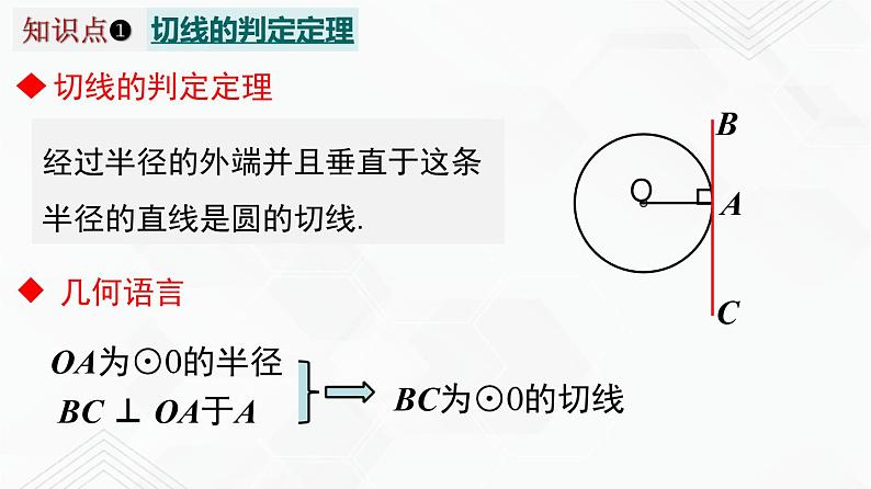 湘教版2020-2021学年九年级数学下册教学教学PPT 2.5.2 第1课时 切线的判定05