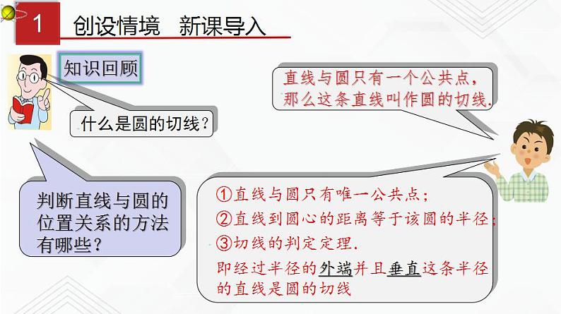 湘教版2020-2021学年九年级数学下册教学教学PPT 2.5.2 第2课时 切线的性质02