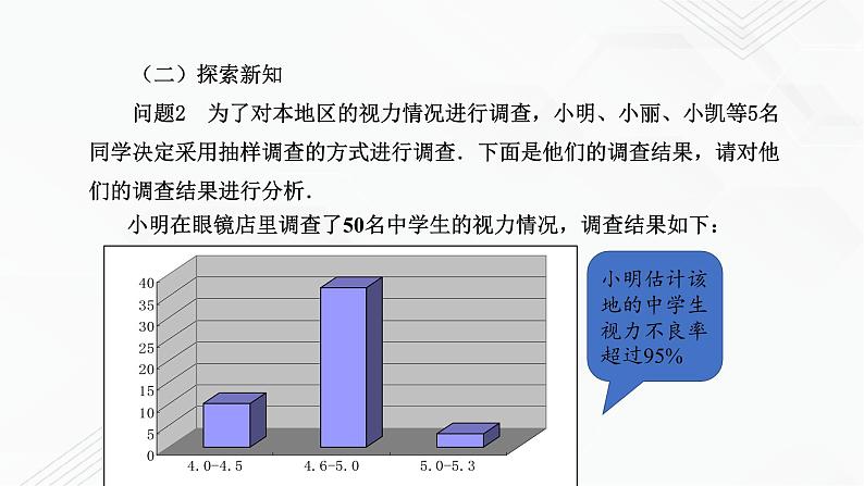 2020-2021学年九年级数学下册苏科版 专题8.1 中学生的视力情况调查（备课堂）ppt课件03