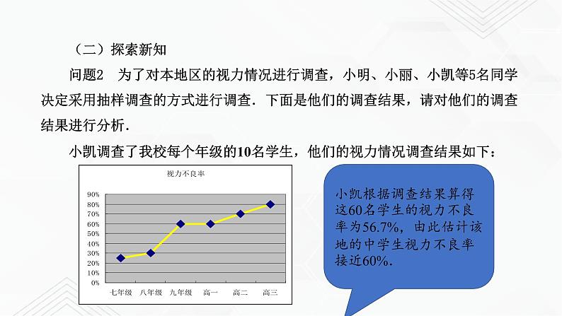 2020-2021学年九年级数学下册苏科版 专题8.1 中学生的视力情况调查（备课堂）ppt课件05