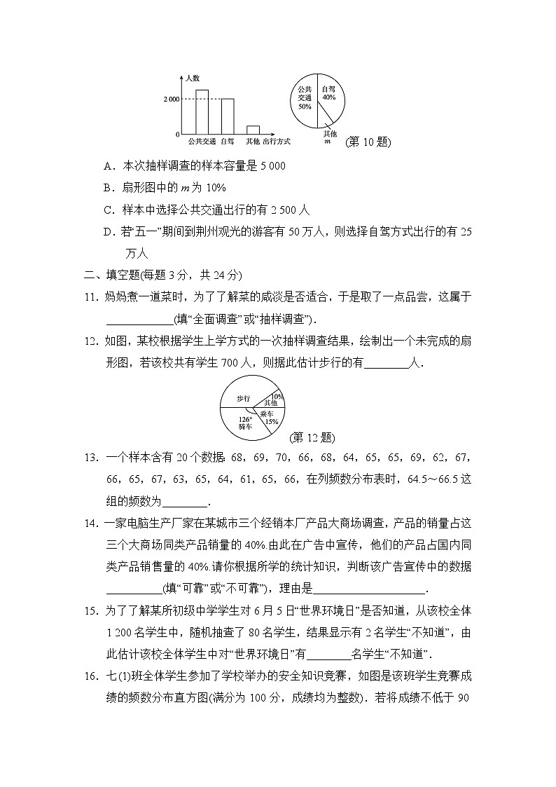 【精品试卷】人教版数学七年级下册第十章达标测试卷（含答案）03