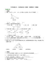 中考总复习：几何初步及三角形--巩固练习（基础）