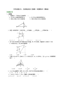 中考总复习：几何初步及三角形--巩固练习（提高）