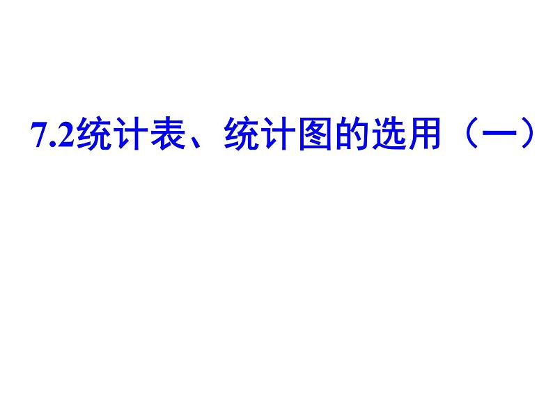 初中数学苏科版八年级下册第7章7.2统计表、统计图的选用（一） 课件01