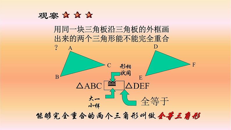 八年级上数学课件- 12-1 全等三角形  课件（27张PPT）_人教新课标05