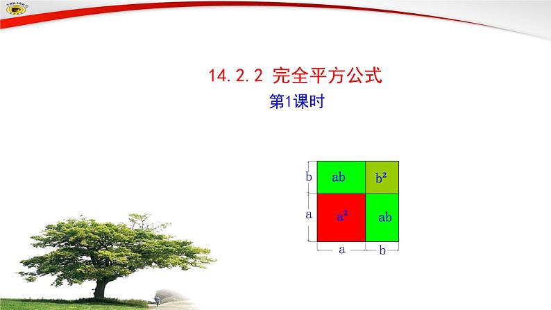 八年级上数学课件- 14-2-2  完全平方公式  课件（共20张PPT）_人教新课标第1页