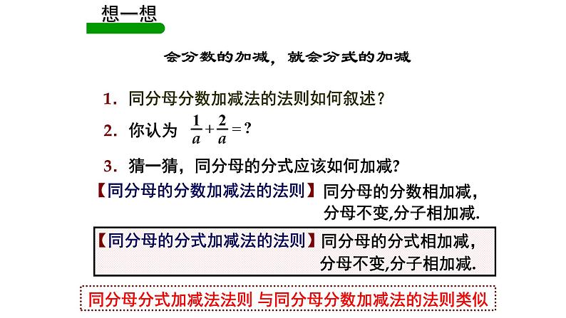 八年级上数学课件- 15-2-2 分式的加减  课件（共19张PPT）_人教新课标第3页