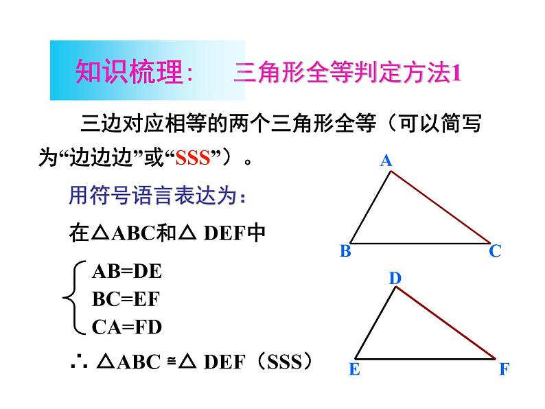 八年级上数学课件八年级上册数学课件《全等三角形的判定》  人教新课标   (4)_人教新课标08