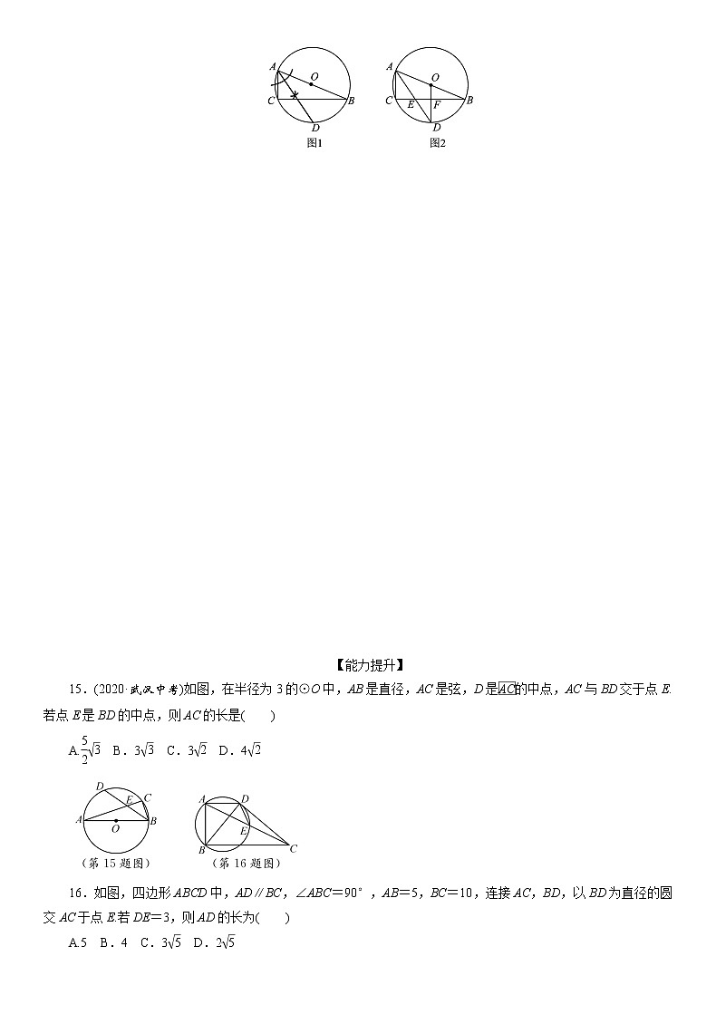 2021年九级中考数学一轮复习分层训练： 圆的有关概念及性质03