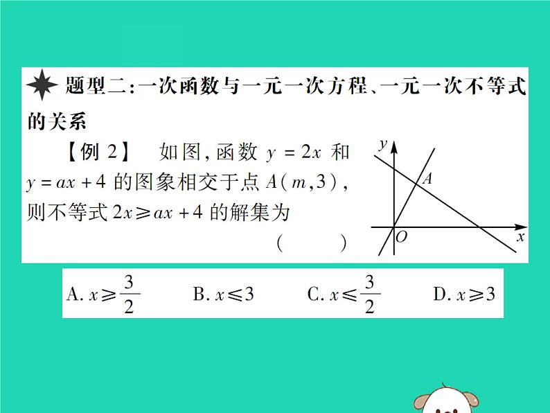 八年级数学下册第17章《函数及其图象》第1课时一次函数与方程（组）、不等式的关系课件06