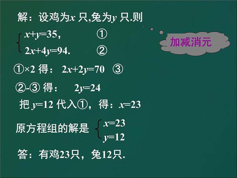 八年级上册数学课件《应用二元一次方程组—鸡兔同笼》 (6)_北师大版第8页